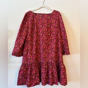 NWT Free People XL Avenue Mini Dress in Amarant floral 80s inspired shift boho